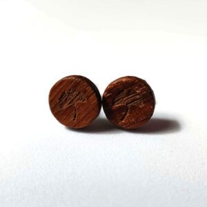 Gingko Ohrstecker (10 mm) – Design aus natürlichem Holz, Edelstahl, handgefertigt